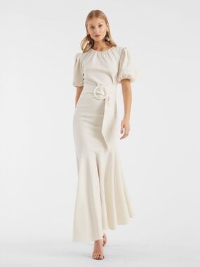 NWT SACHIN + BABI Camila Crepe Dress in Ivory Wedding Event